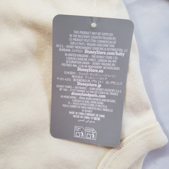 DISNEY Baby NWT Cream Peach Eyelet Bodysuit 9-12 New Collar Embroidered Girls - Picture 3 of 8